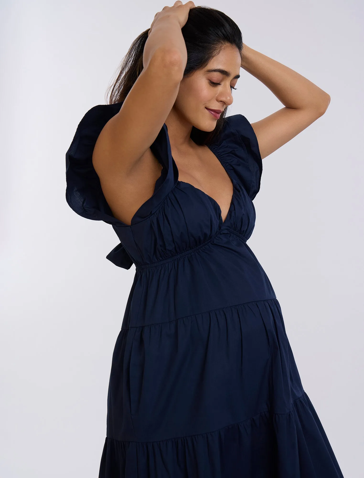 Empire Ruffle Sleeve Maxi Dress sold by Motherhood Maternity product image thumbnail 4