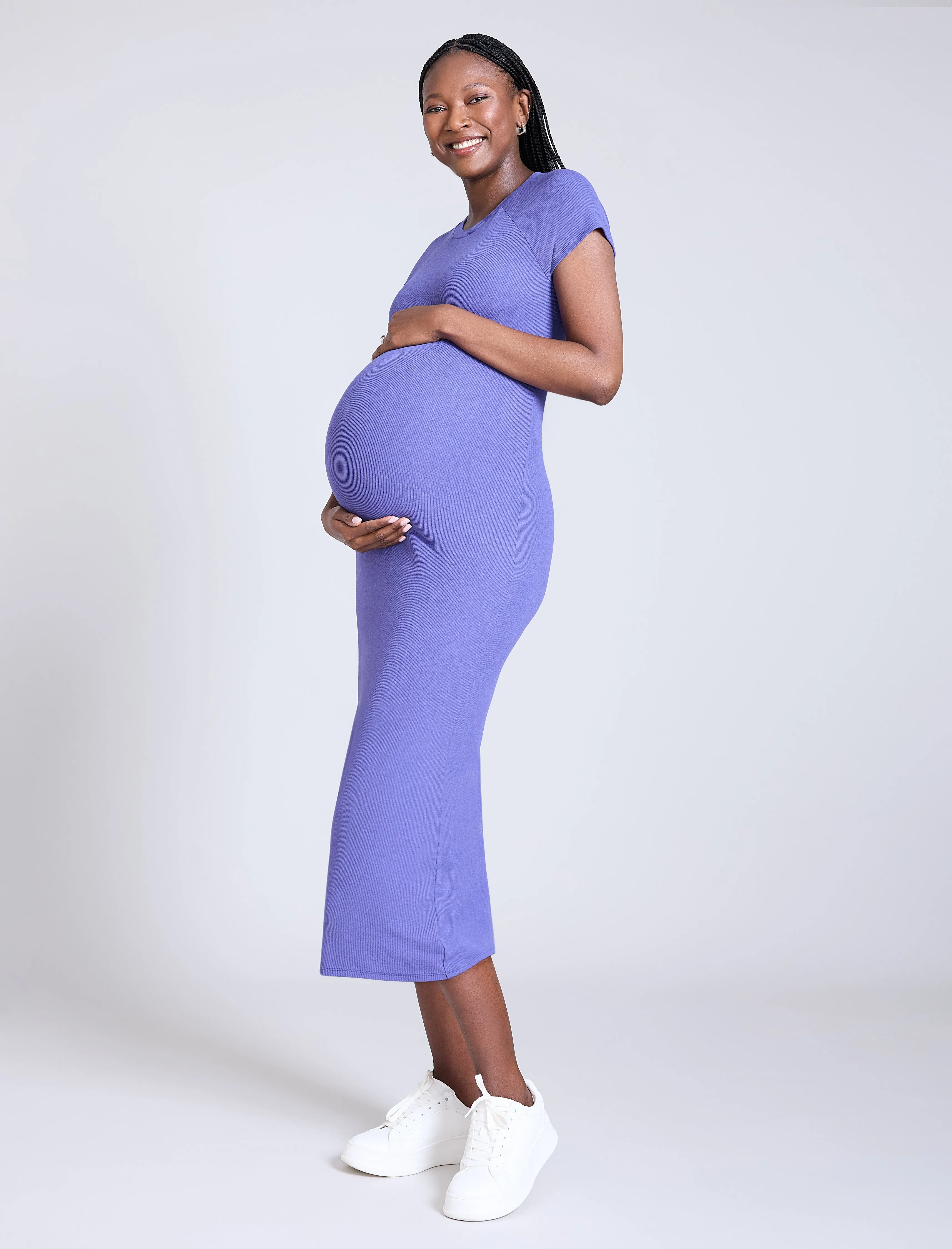 Ribbed Raglan Midi Dress sold by Motherhood Maternity product image thumbnail 3