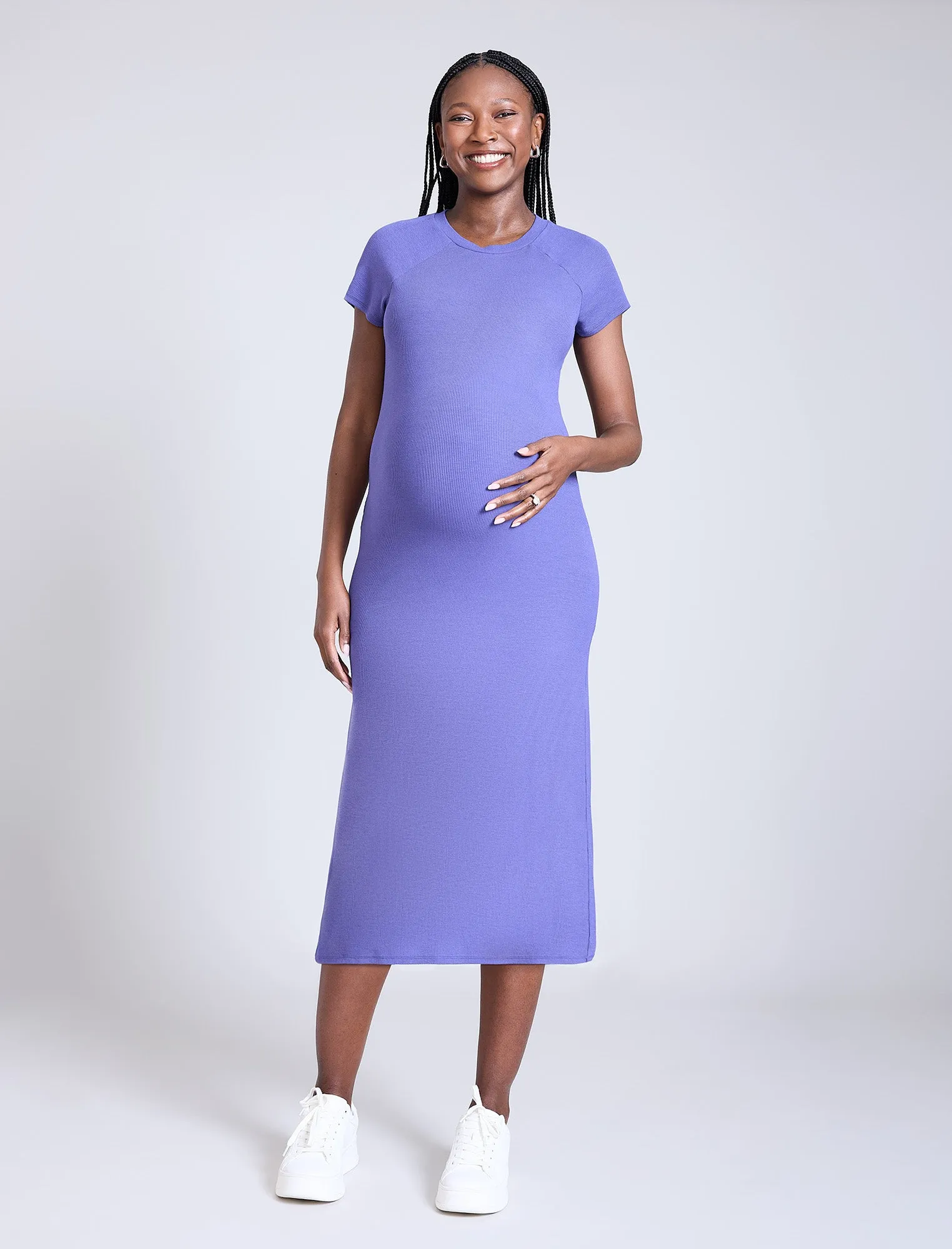 Ribbed Raglan Midi Dress sold by Motherhood Maternity