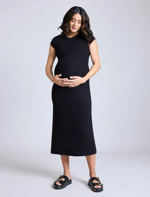 Ribbed Raglan Midi Dress sold by Motherhood Maternity