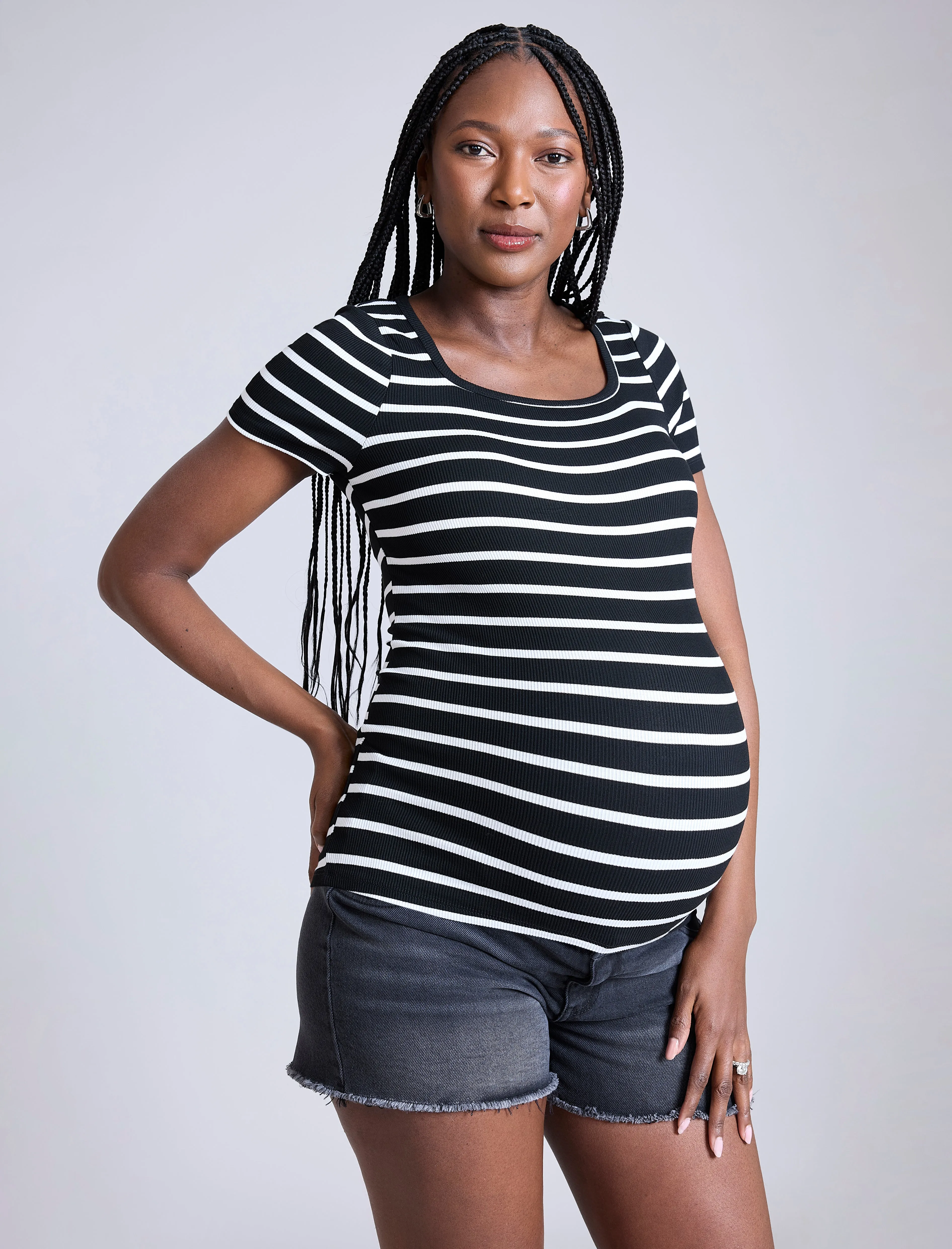 Square Neck Short Sleeve Top sold by Motherhood Maternity product image thumbnail 4