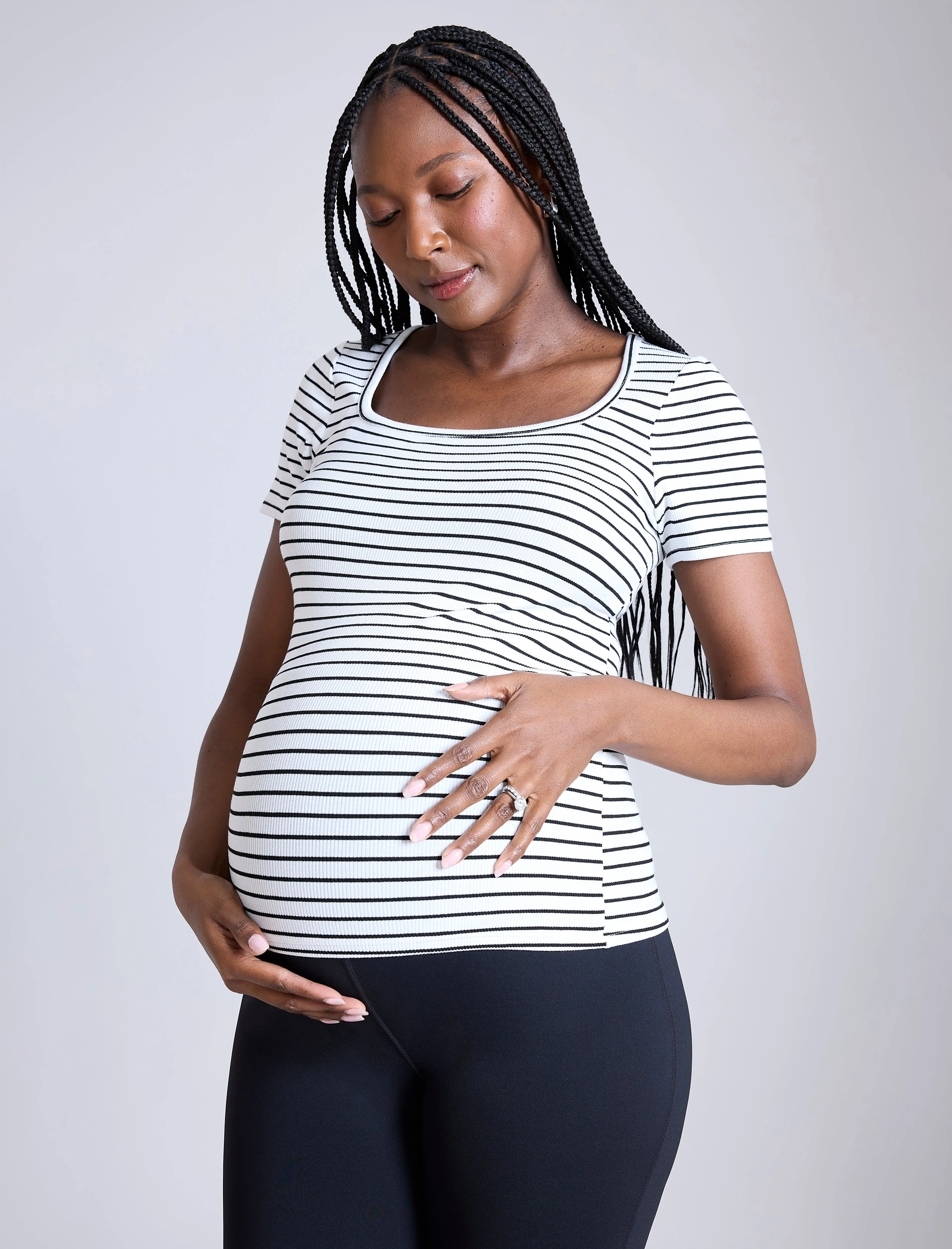 Square Neck Short Sleeve Top sold by Motherhood Maternity