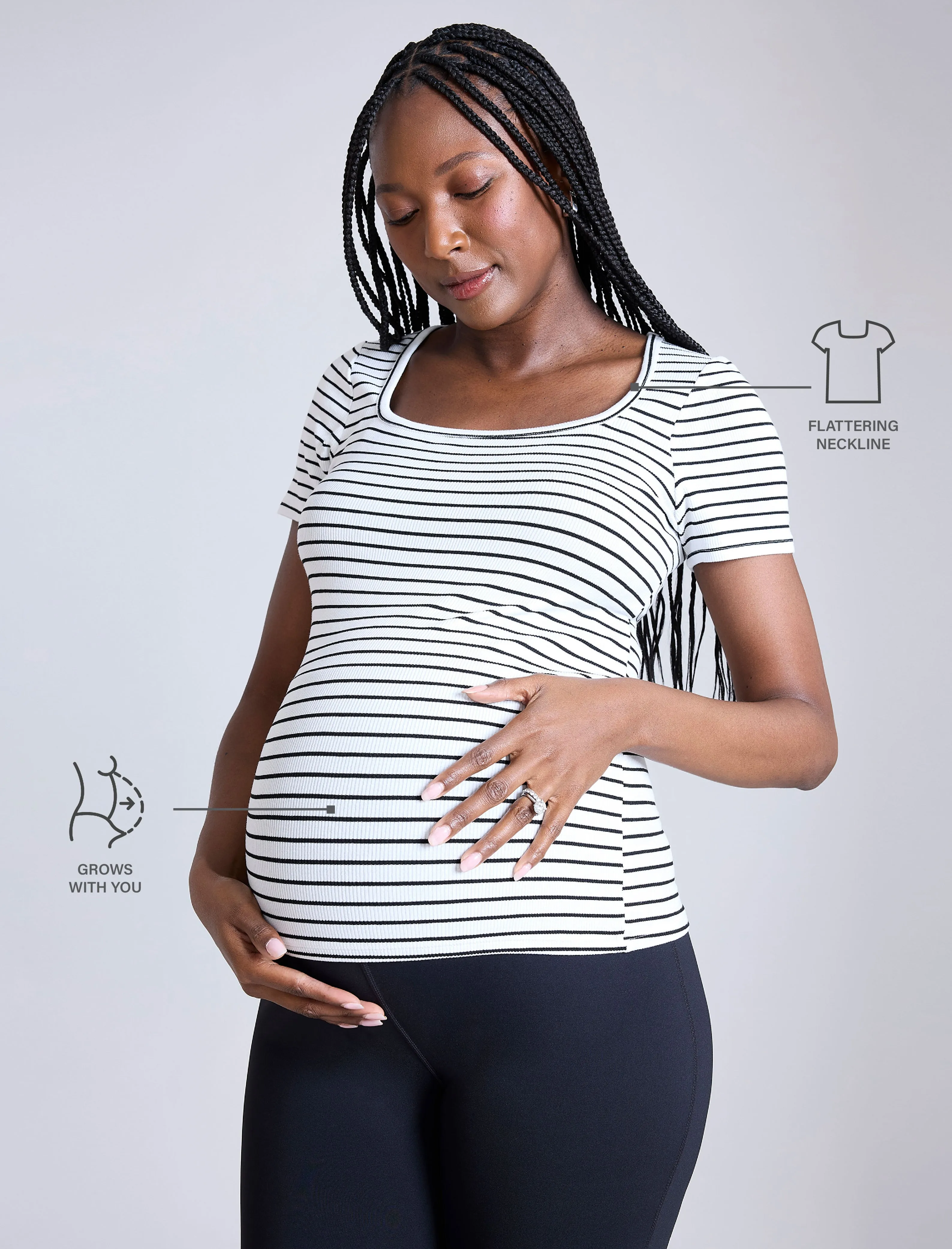 Square Neck Short Sleeve Top sold by Motherhood Maternity product image thumbnail 5