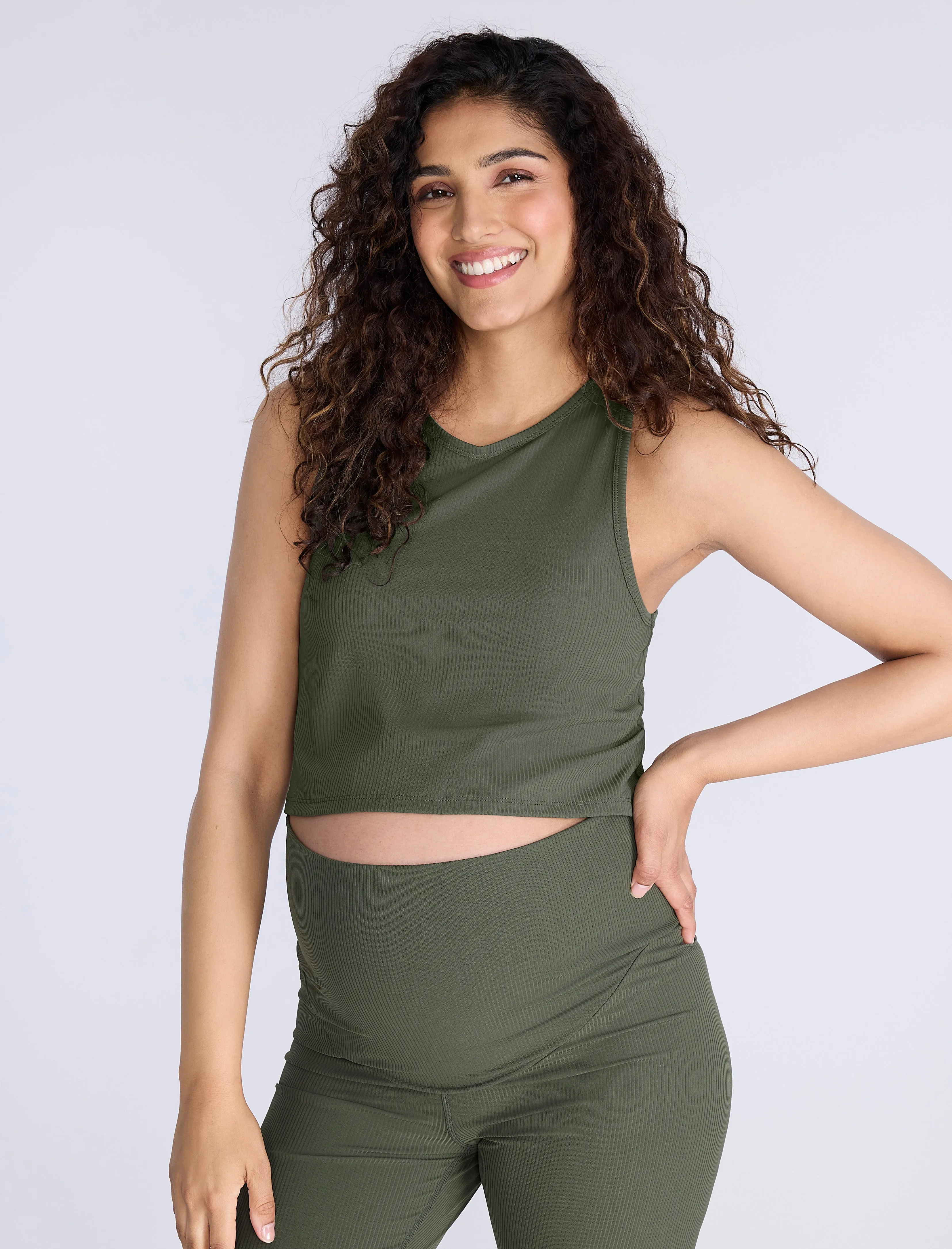 Cropped Racer Back Active Tank sold by Motherhood Maternity product image thumbnail 4