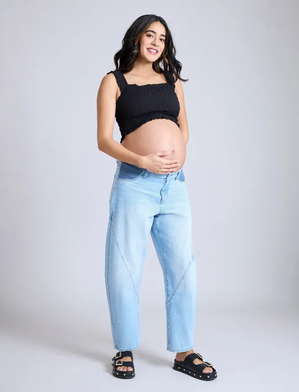Barrel Leg Jeans sold by Motherhood Maternity