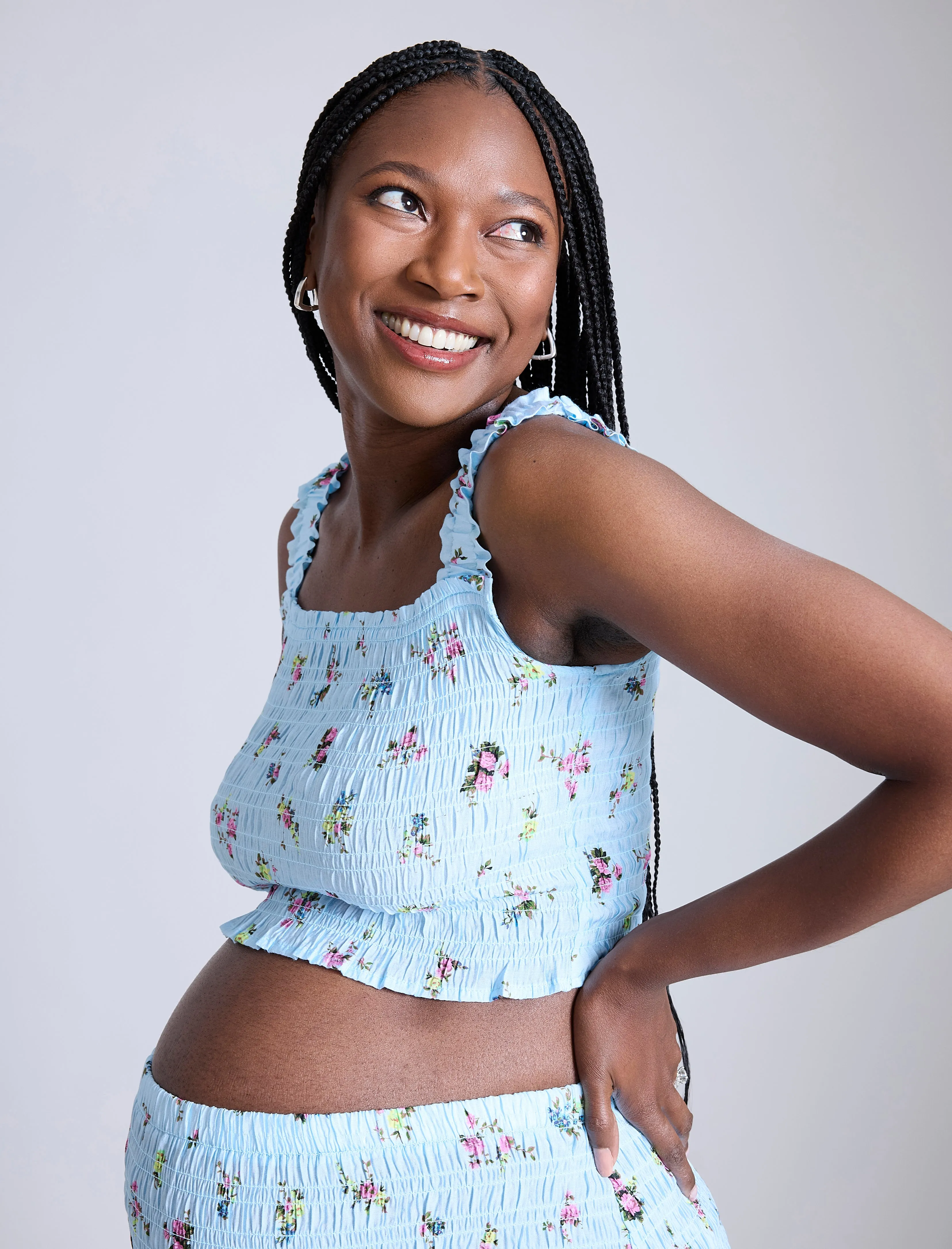 Smocked Crop Top Maxi Skirt Set sold by Motherhood Maternity product image thumbnail 4