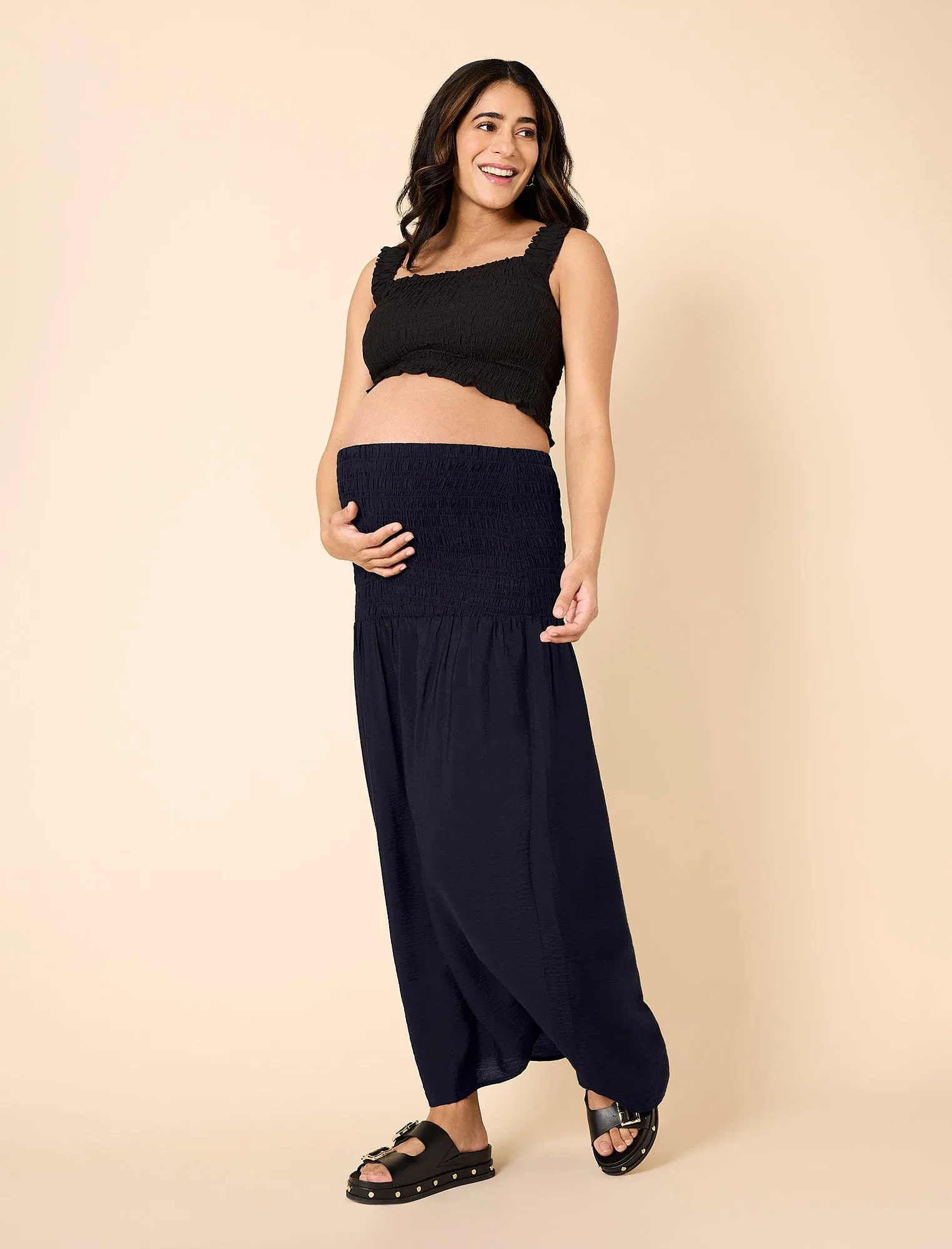 Smocked Crop Top Maxi Skirt Set sold by Motherhood Maternity product image thumbnail 5