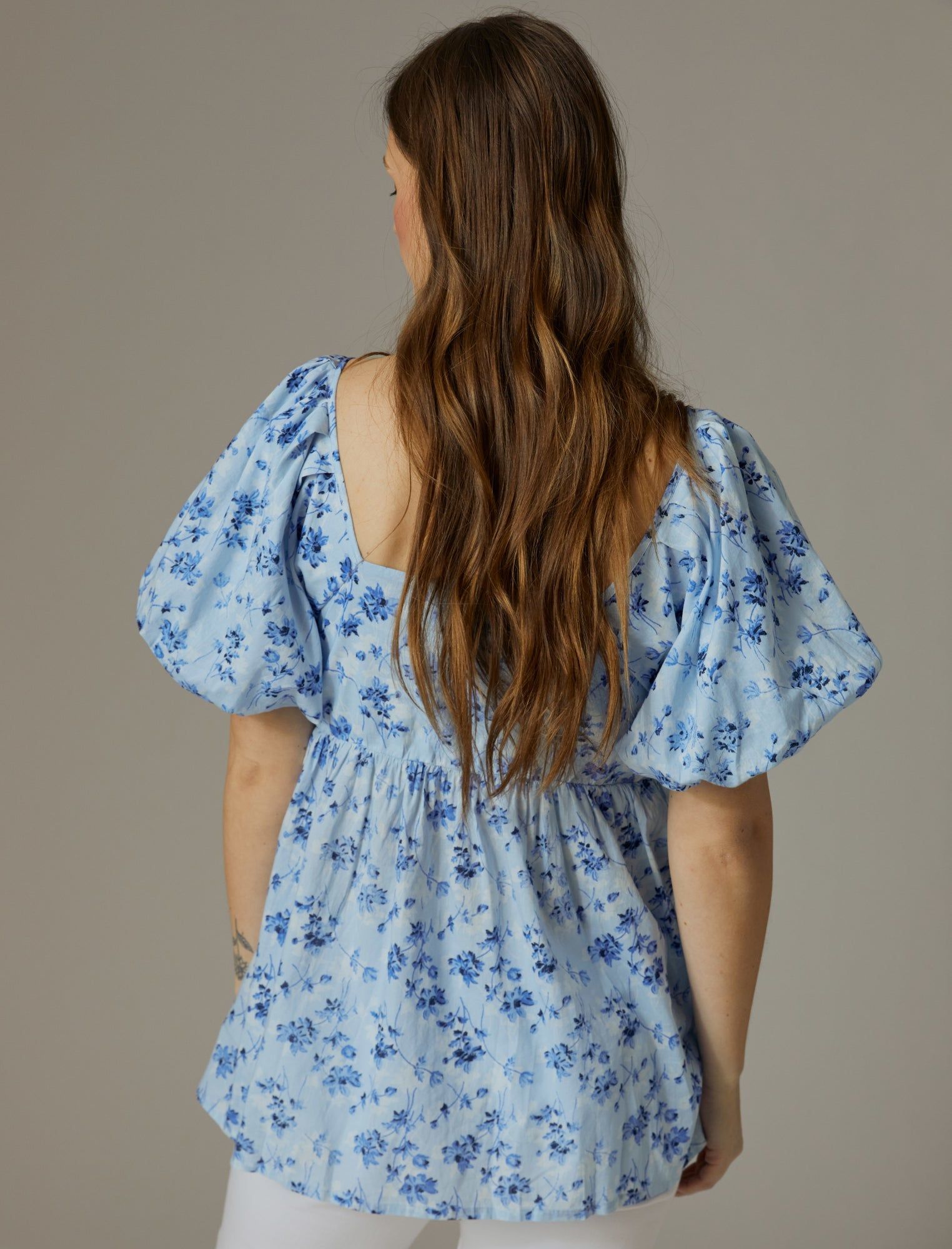 Puff Sleeve Babydoll Maternity Top sold by Motherhood Maternity product image thumbnail 4