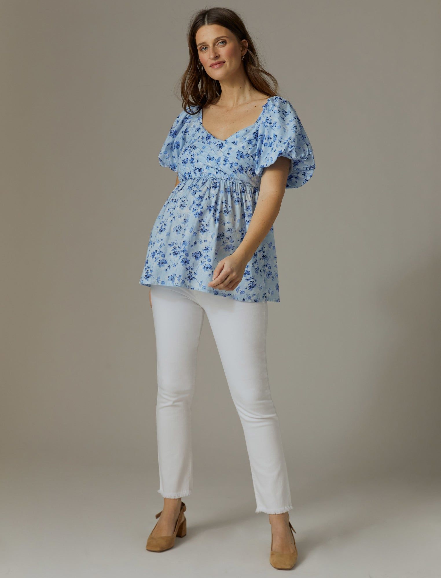 Puff Sleeve Babydoll Maternity Top sold by Motherhood Maternity product image thumbnail 5