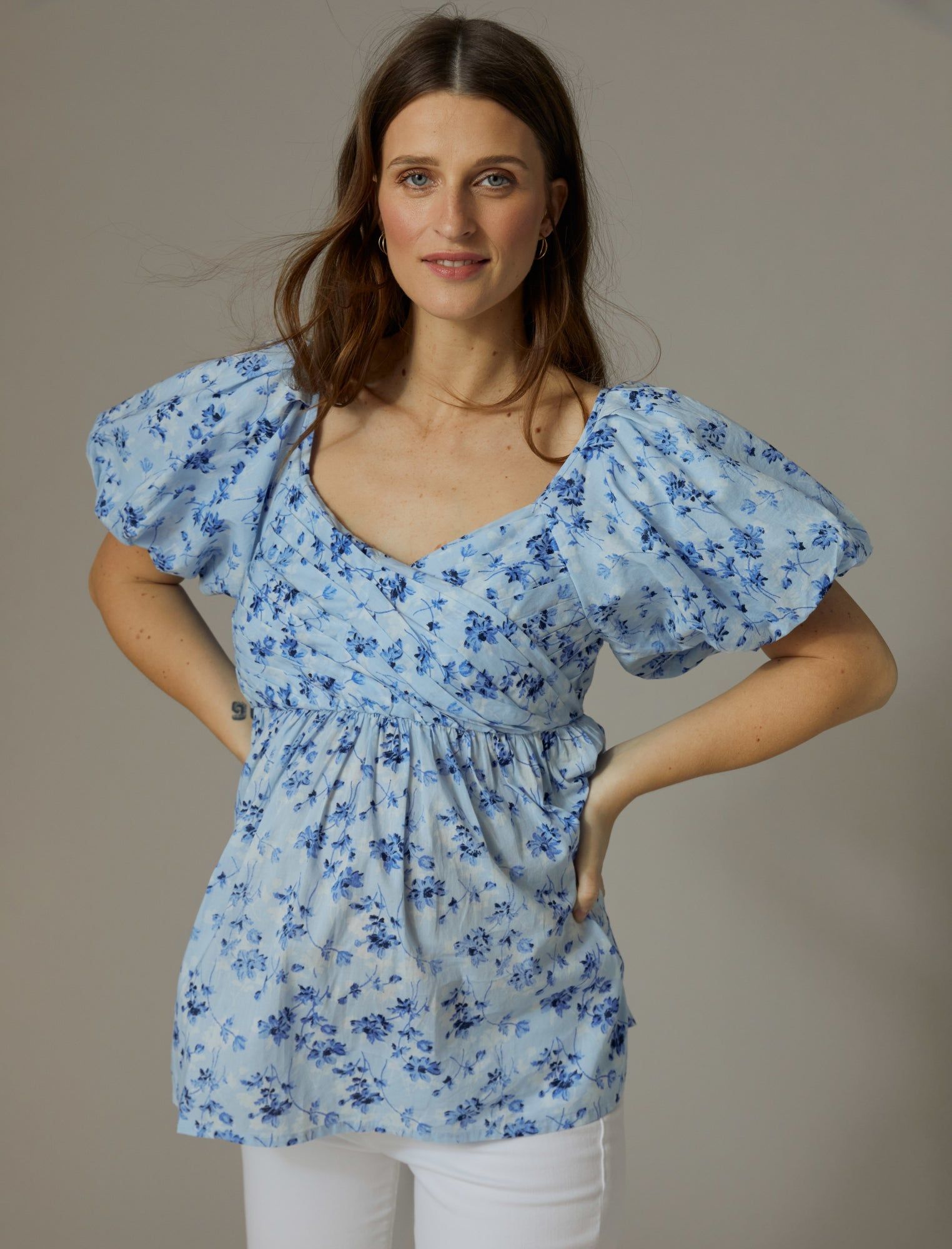 Puff Sleeve Babydoll Maternity Top sold by Motherhood Maternity product image thumbnail 2