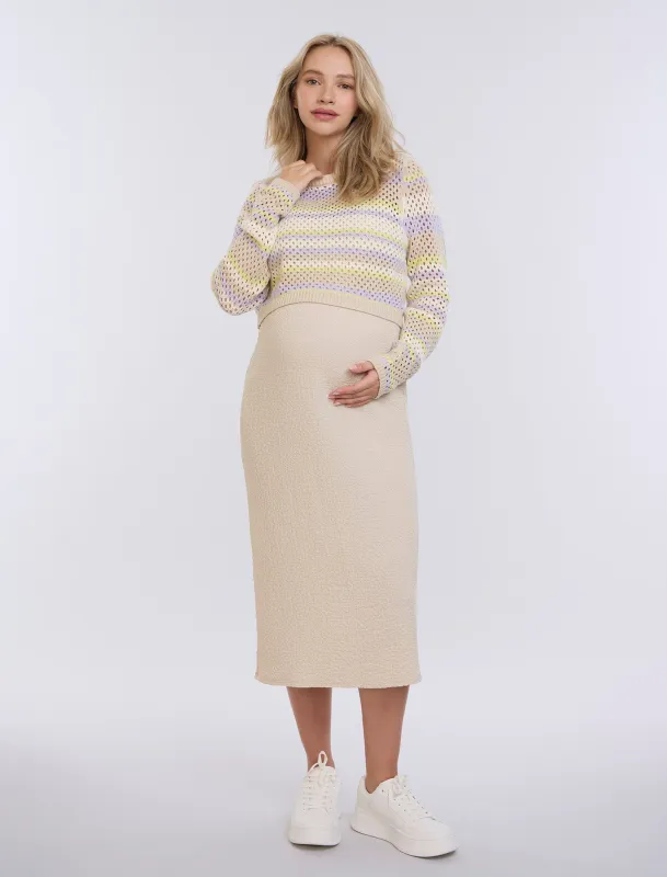 Textured Twofer Midi Dress sold by Motherhood Maternity