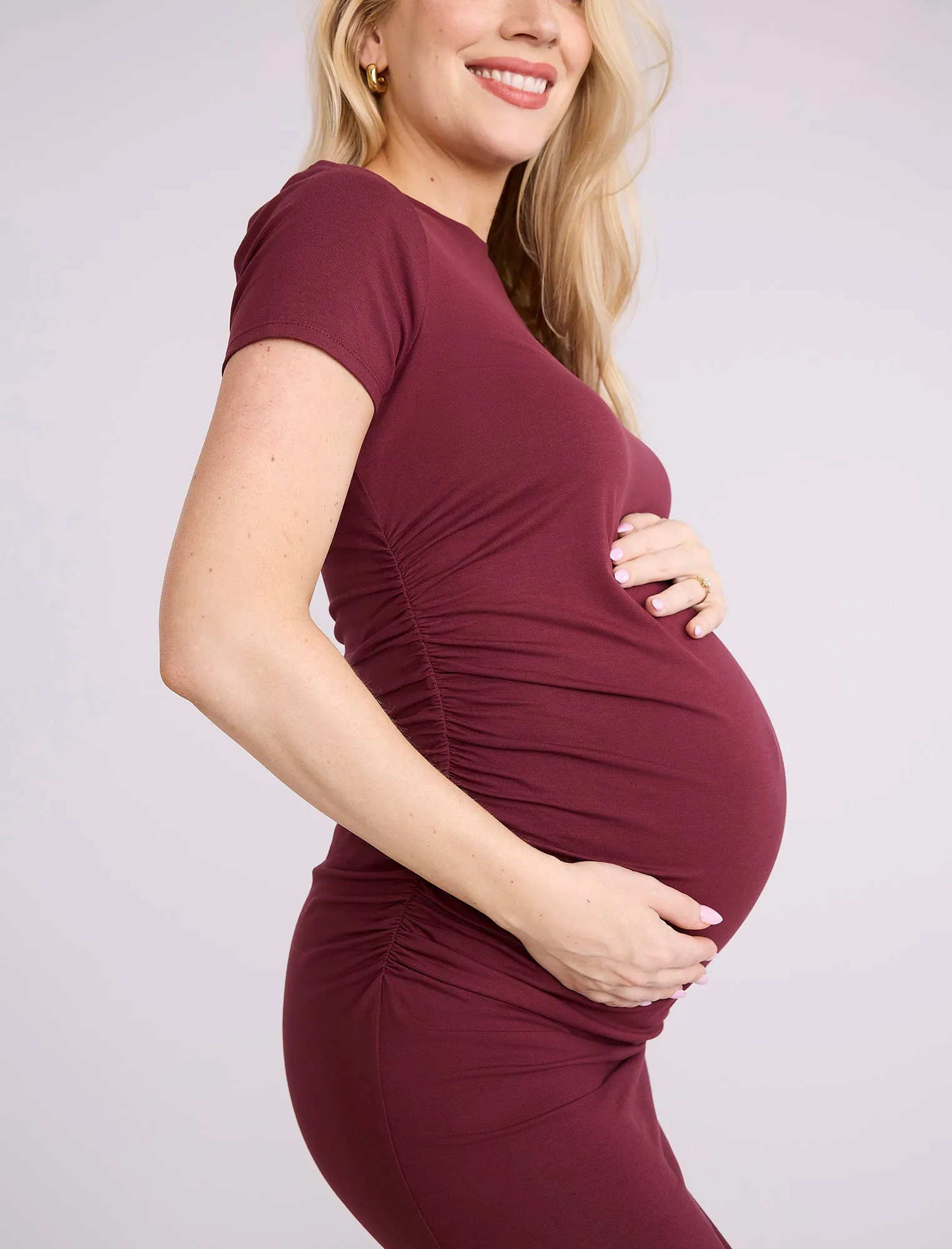 Maternity Ruched Bodycon Mini Dress sold by Motherhood Maternity product image thumbnail 4