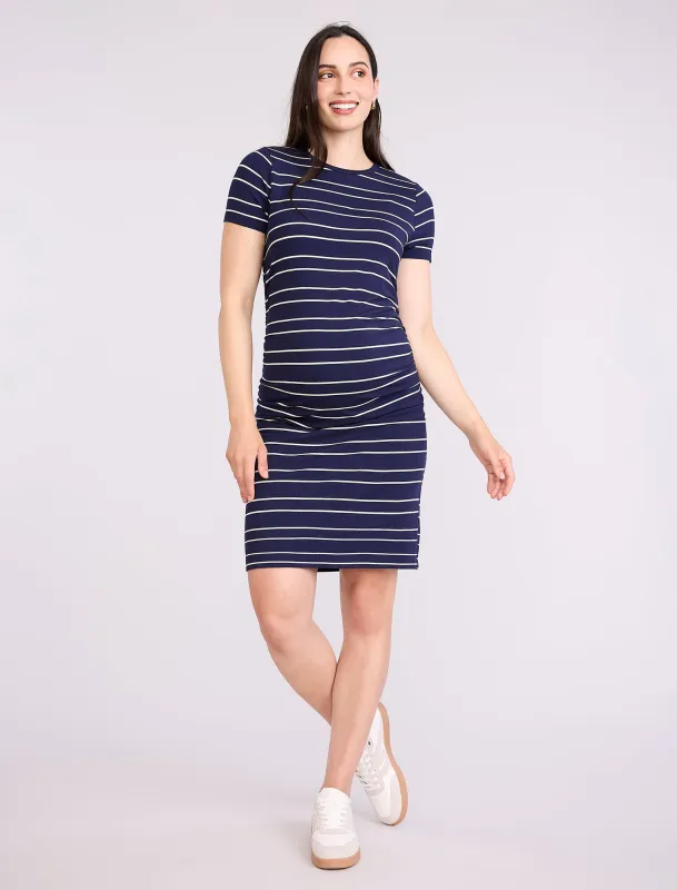 Maternity Ruched Bodycon Mini Dress sold by Motherhood Maternity