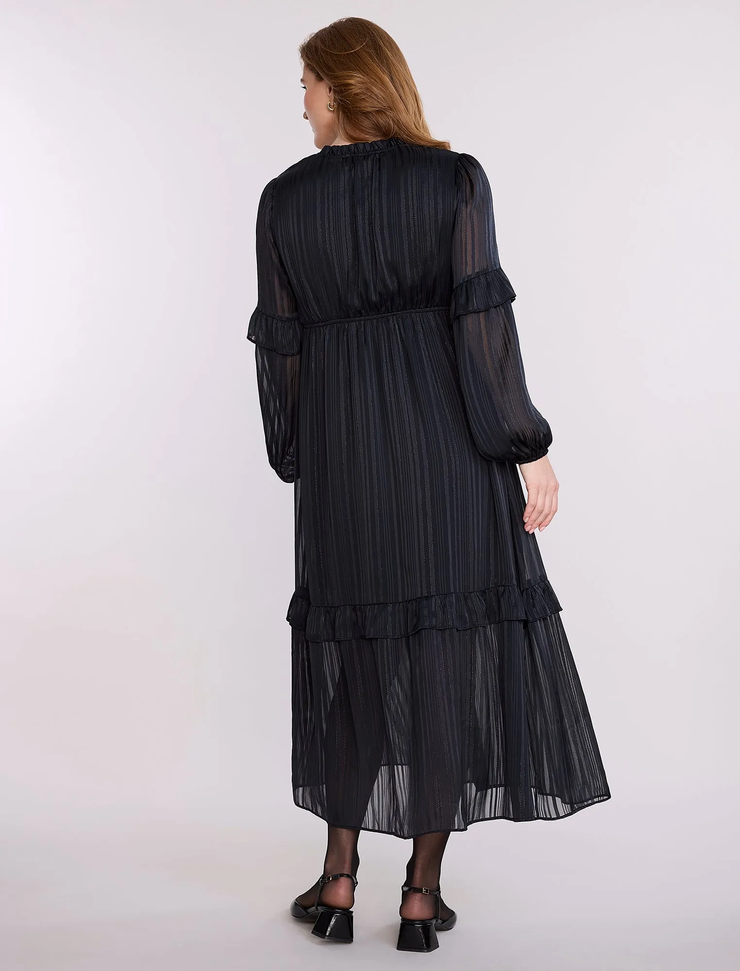 Long Sleeve Tiered Maxi Dress with Drawstring sold by Motherhood Maternity product image thumbnail 2