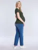 Side Ruched Short Sleeve V-Neck  Maternity Tee sold by Motherhood Maternity