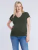 Side Ruched Short Sleeve V-Neck  Maternity Tee sold by Motherhood Maternity