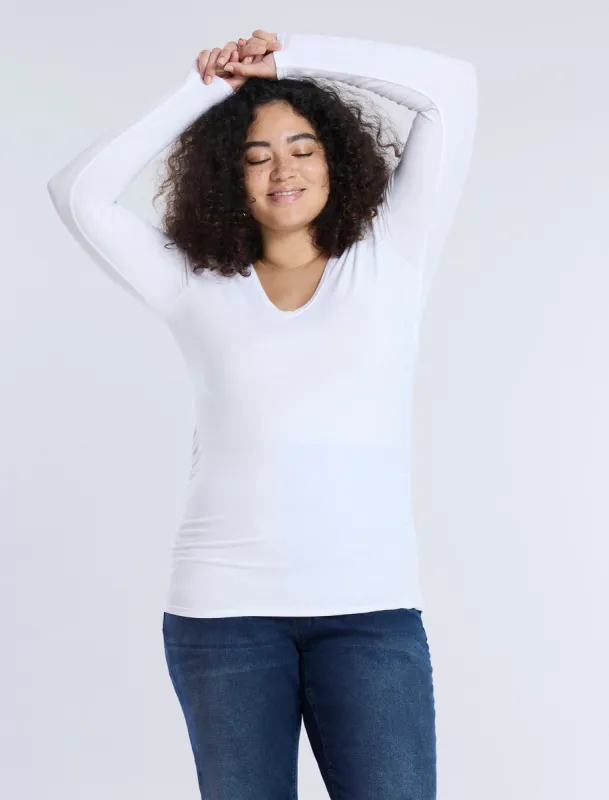 Side Ruched Long Sleeve V-Neck Maternity Tee sold by Motherhood Maternity