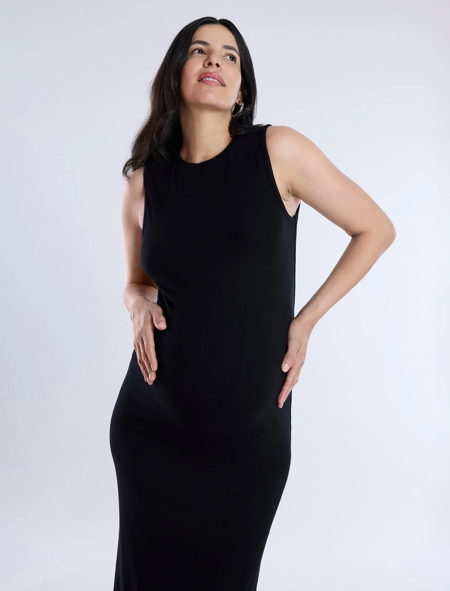 Sleeveless Rib Knit Midi Dress sold by Motherhood Maternity product image thumbnail 4