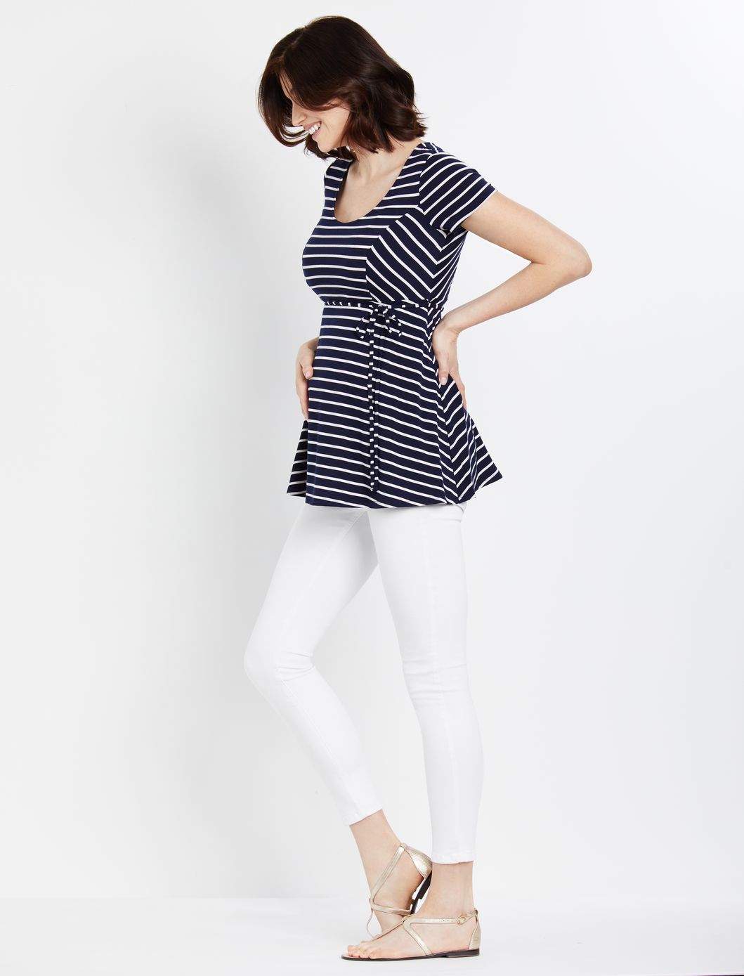 Striped Peplum Maternity Top sold by Motherhood Maternity product image thumbnail 4