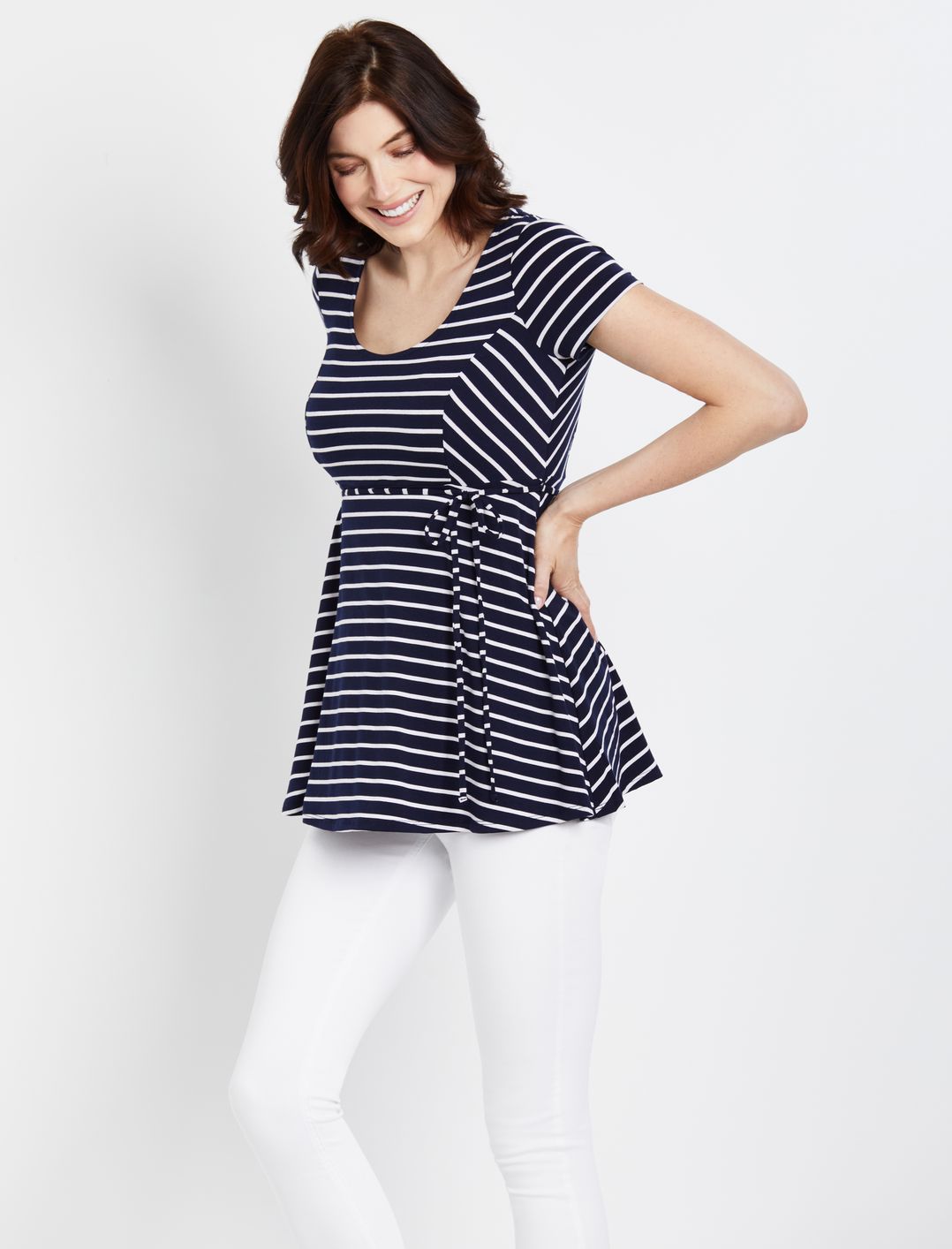 Striped Peplum Maternity Top sold by Motherhood Maternity product image thumbnail 2