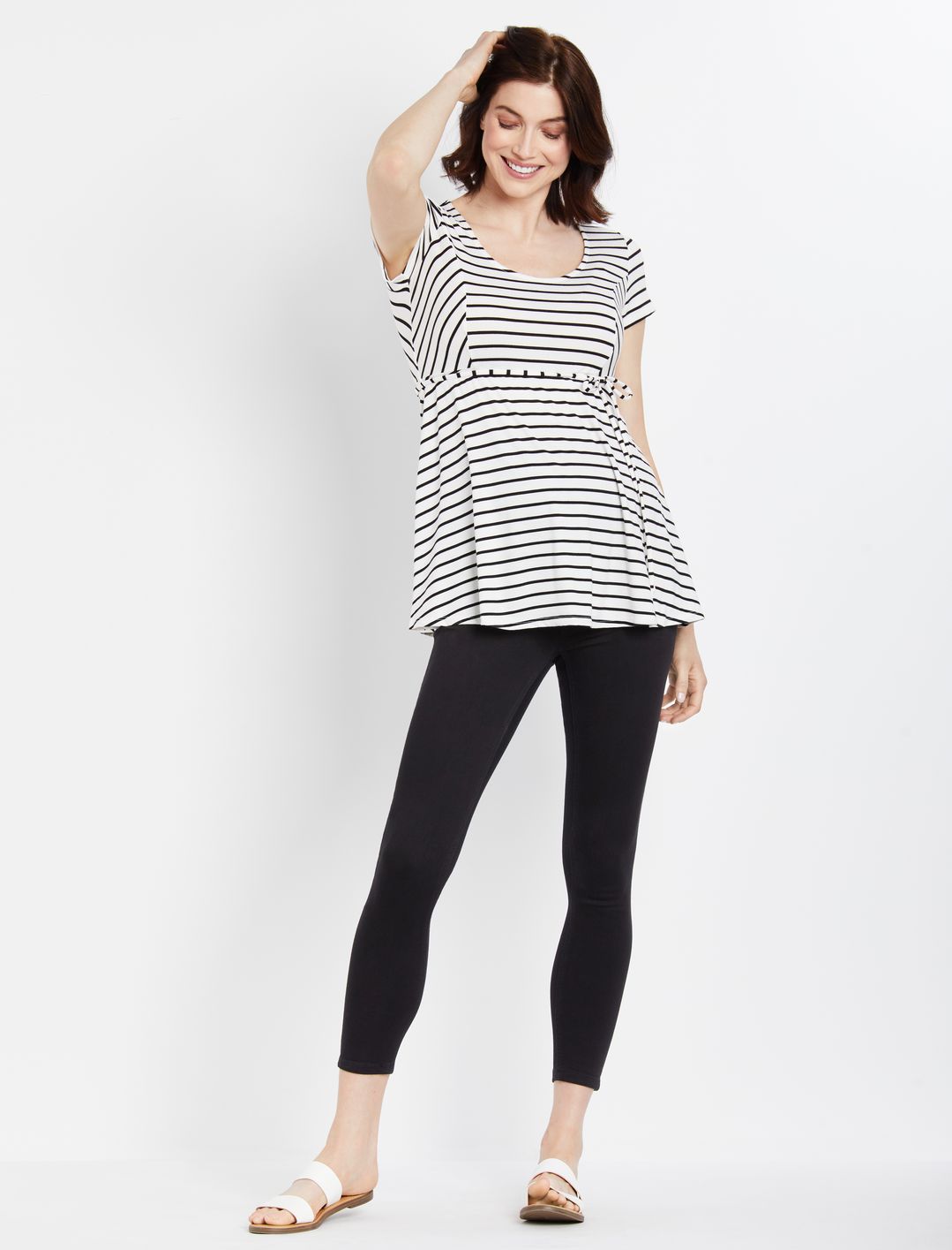 Striped Peplum Maternity Top sold by Motherhood Maternity