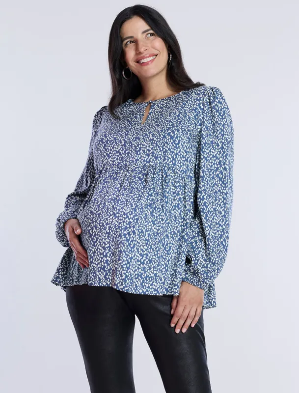 Long Sleeve Keyhole Blouse made by Motherhood Maternity