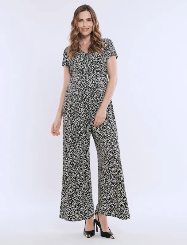 Short Sleeve V-Neck Jumpsuit sold by Motherhood Maternity