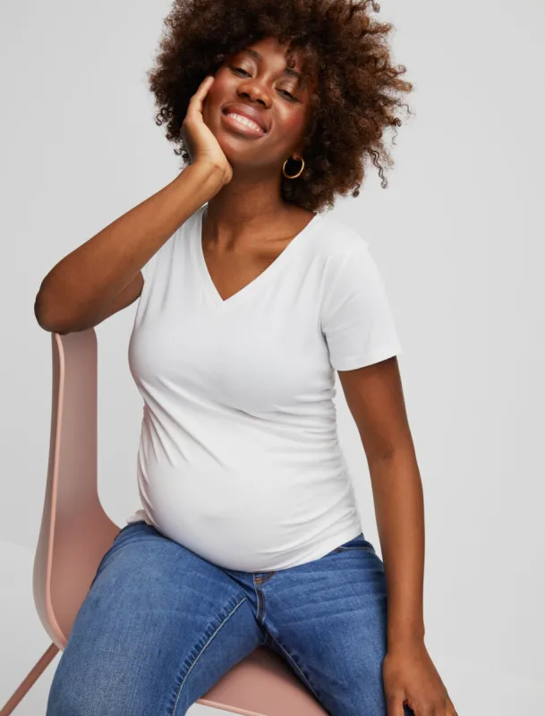 V-Neck Side Ruched Maternity Tee sold by Motherhood Maternity