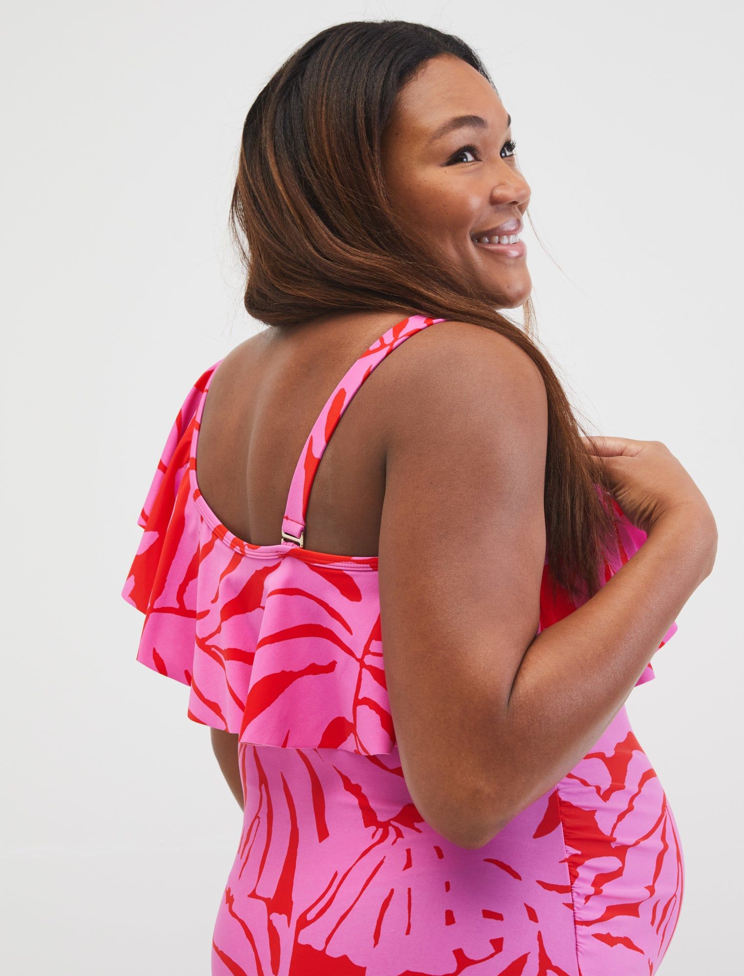 Plus Size Ruffle Front Maternity One Piece Swimsuit Upf 50+ sold by Motherhood Maternity product image thumbnail 4