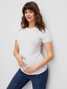 Ruffle Sleeve Maternity Tee sold by Motherhood Maternity