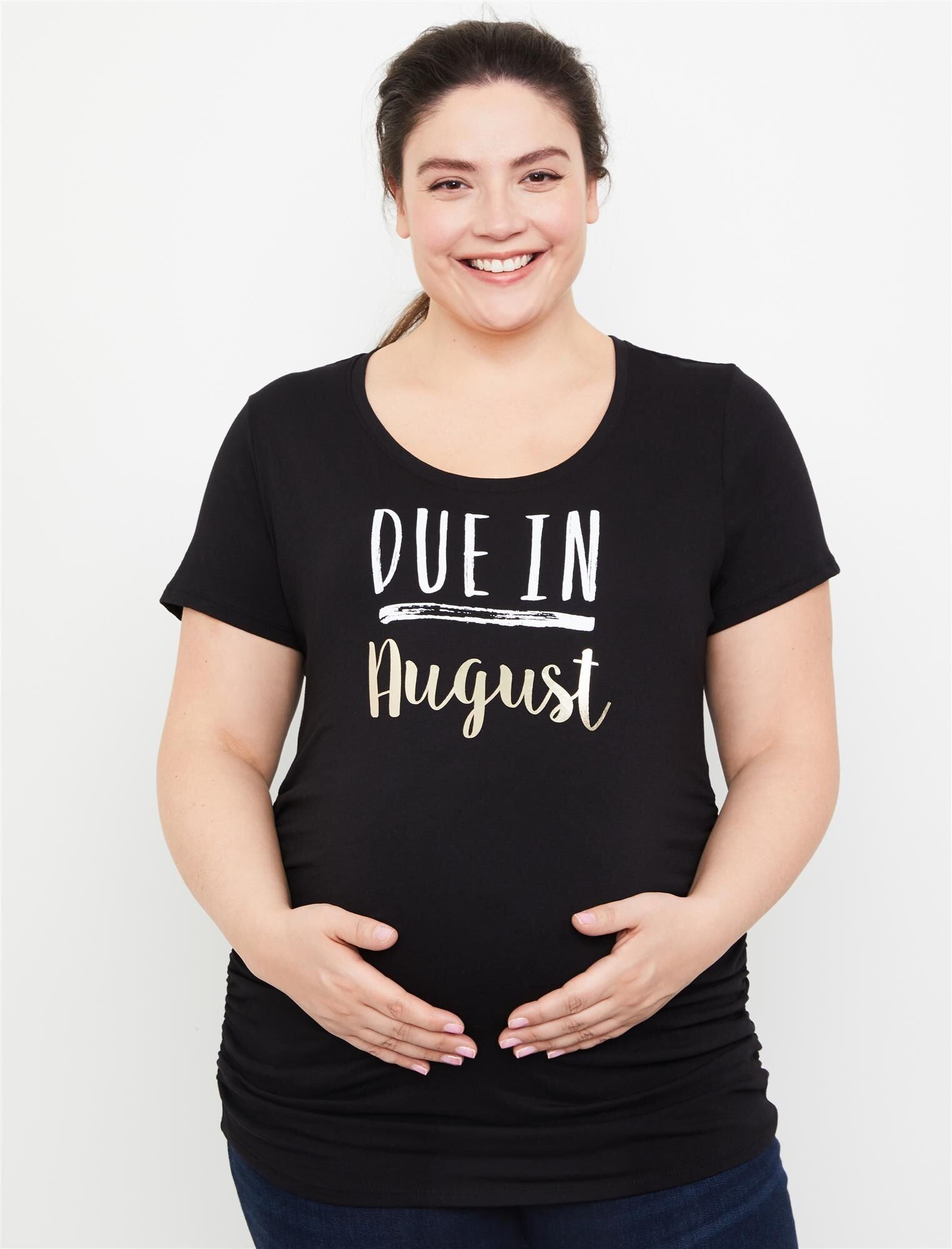 Plus Size Due In Maternity Graphic Tee sold by Motherhood Maternity product image thumbnail 4