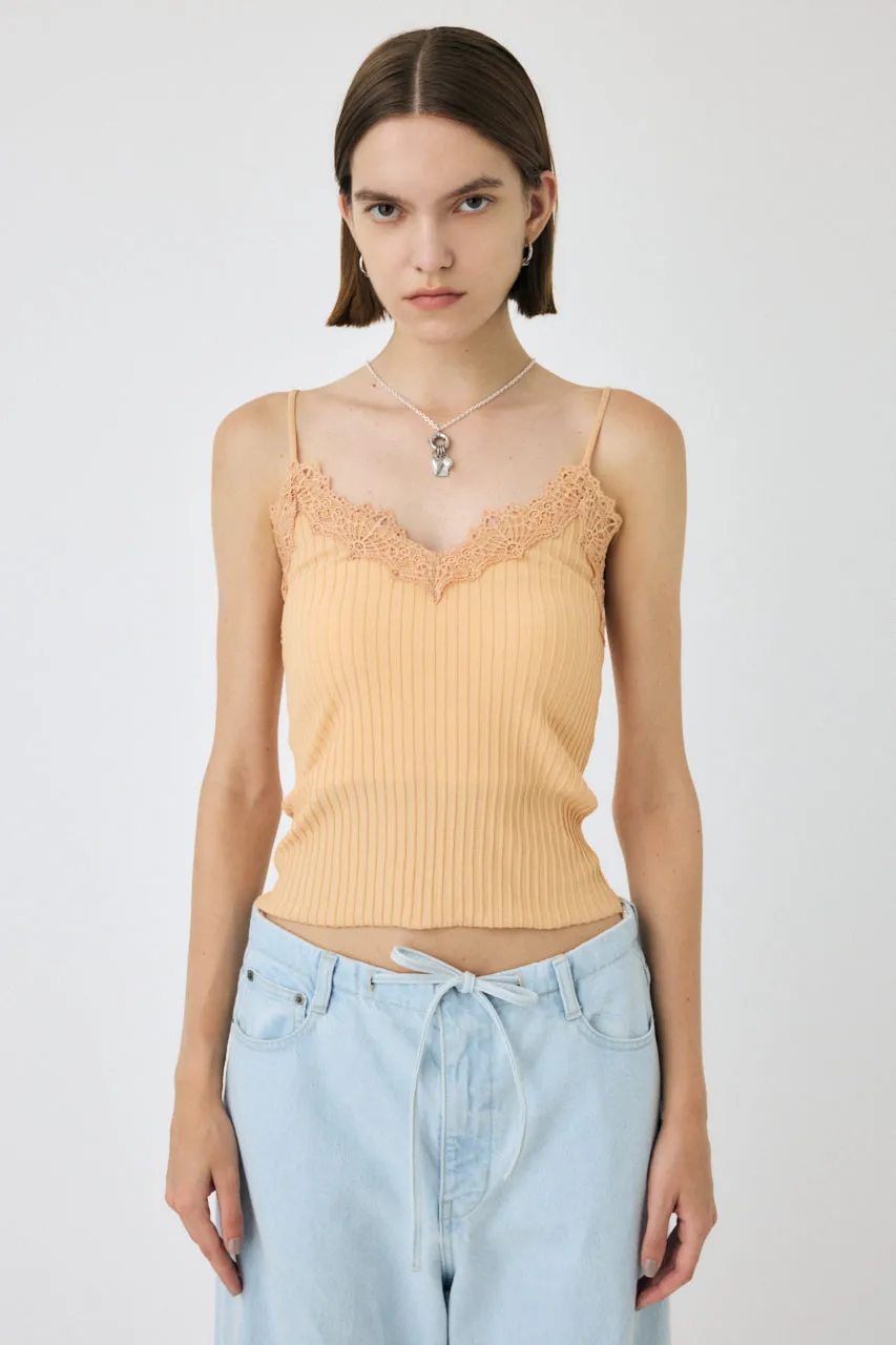 LACE TRIM RIB CAMI sold by Moussy product image thumbnail 2