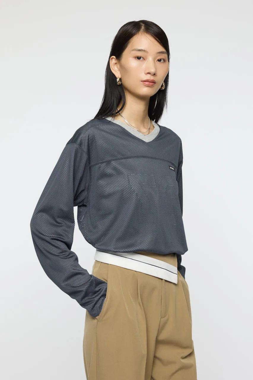 REVERSIBLE MESH LONG SLEEVE TEE sold by Moussy product image thumbnail 4