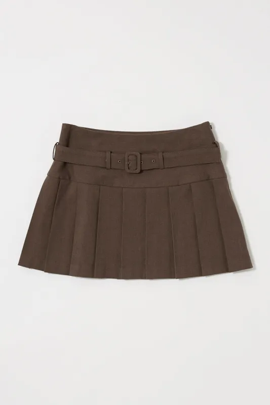 LOW SLUNG PLEATED MINI SKIRT sold by Moussy