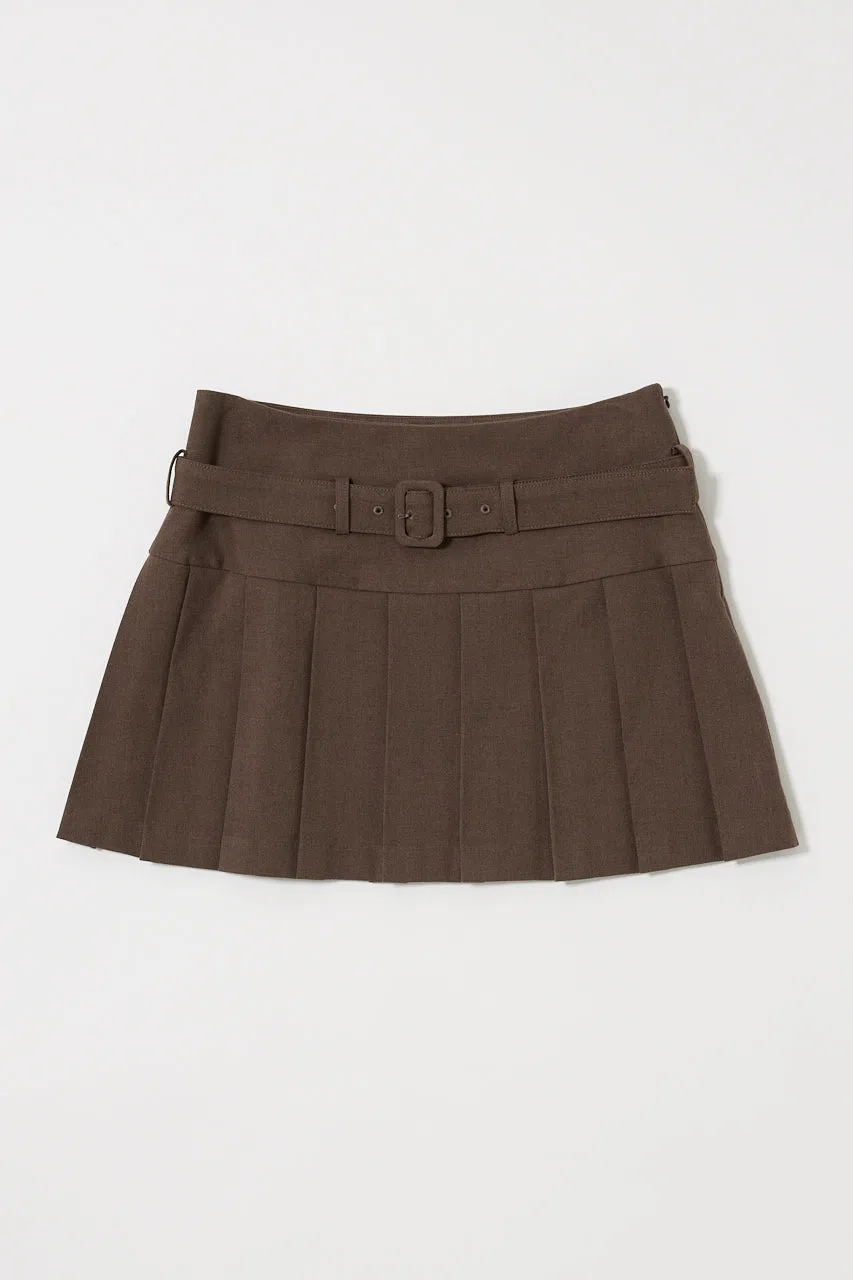 LOW SLUNG PLEATED MINI SKIRT sold by Moussy