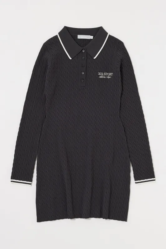 LOGO CABLE KNIT MINI DRESS made by Moussy