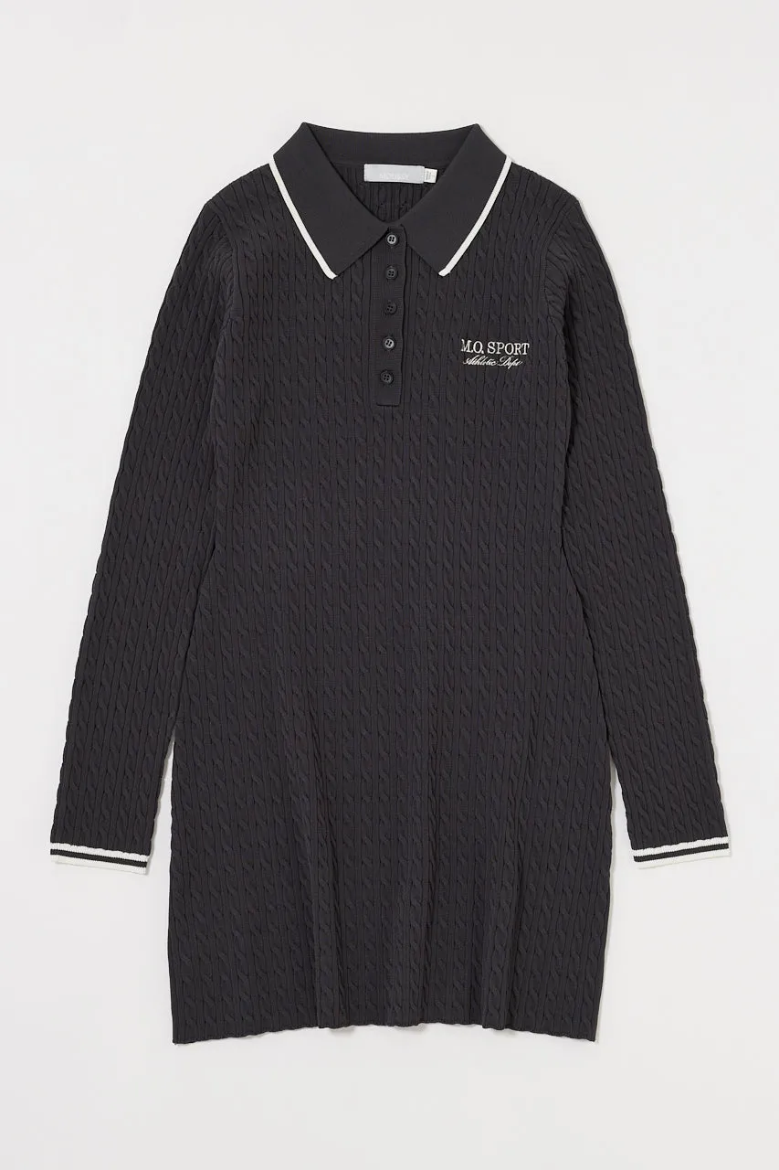 LOGO CABLE KNIT MINI DRESS sold by Moussy