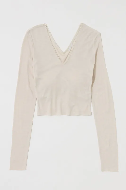 DEEP V CUP LONG SLEEVE TEE sold by Moussy