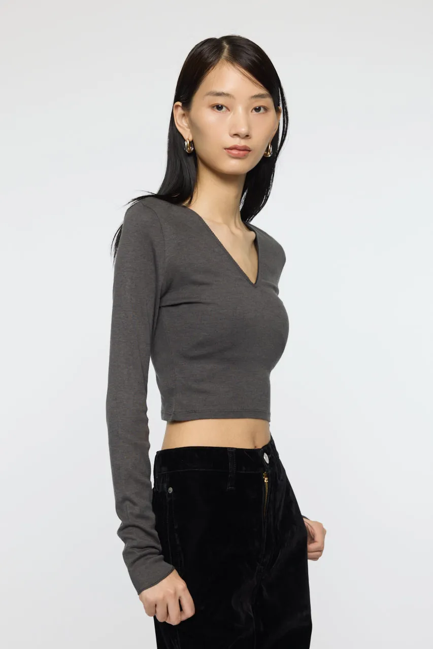 DEEP V CUP LONG SLEEVE TEE sold by Moussy product image thumbnail 3