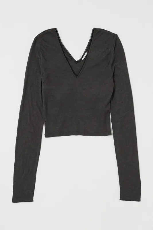 DEEP V CUP LONG SLEEVE TEE sold by Moussy