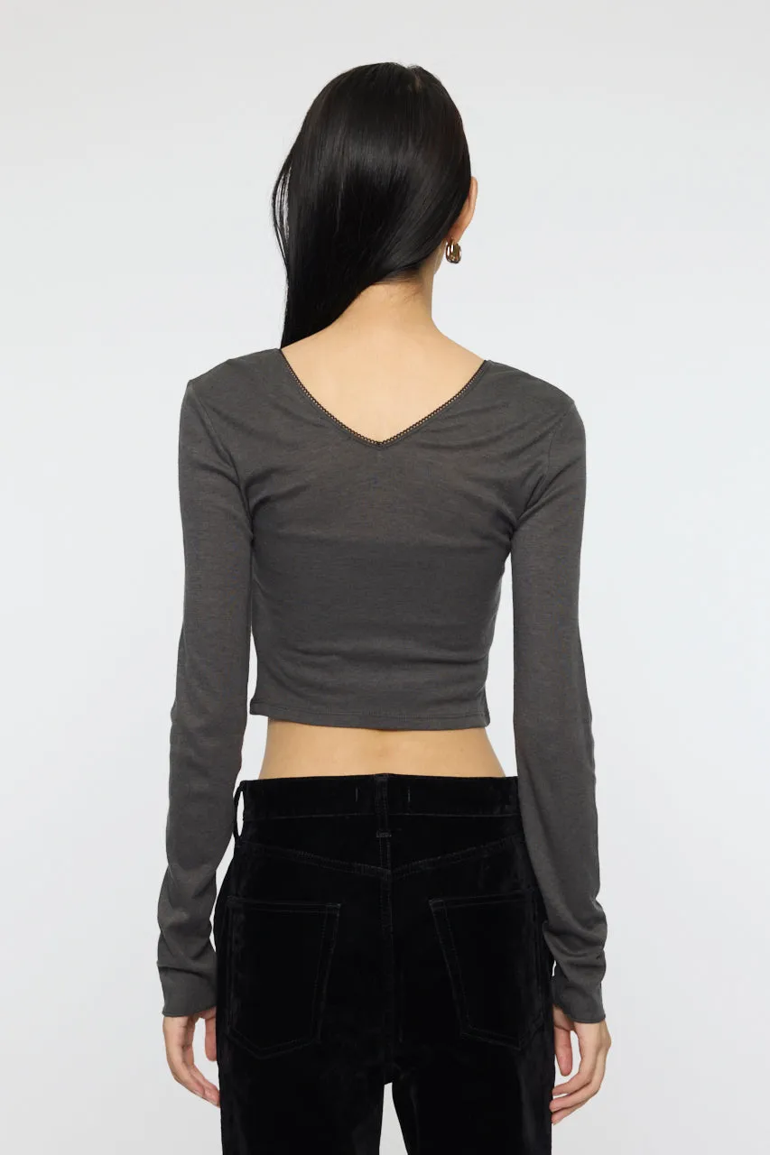 DEEP V CUP LONG SLEEVE TEE sold by Moussy product image thumbnail 4