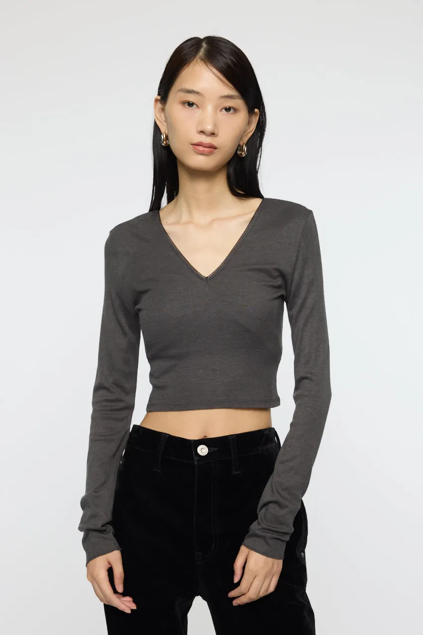 DEEP V CUP LONG SLEEVE TEE sold by Moussy product image thumbnail 2