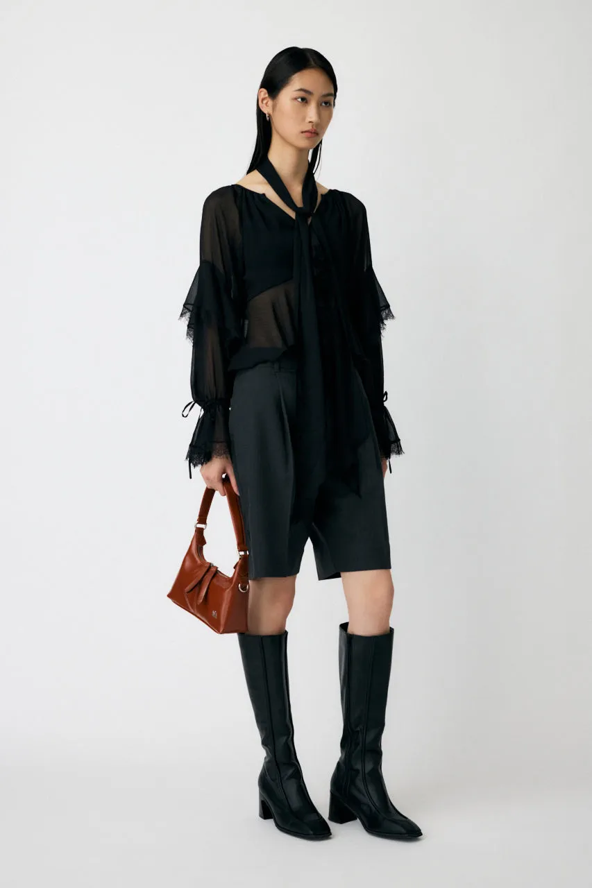 LACE TRIM TIE BLOUSE sold by Moussy product image thumbnail 5