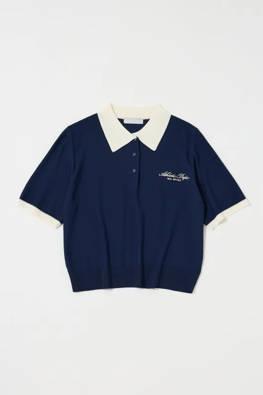 HALF SLEEVE KNIT POLO sold by Moussy