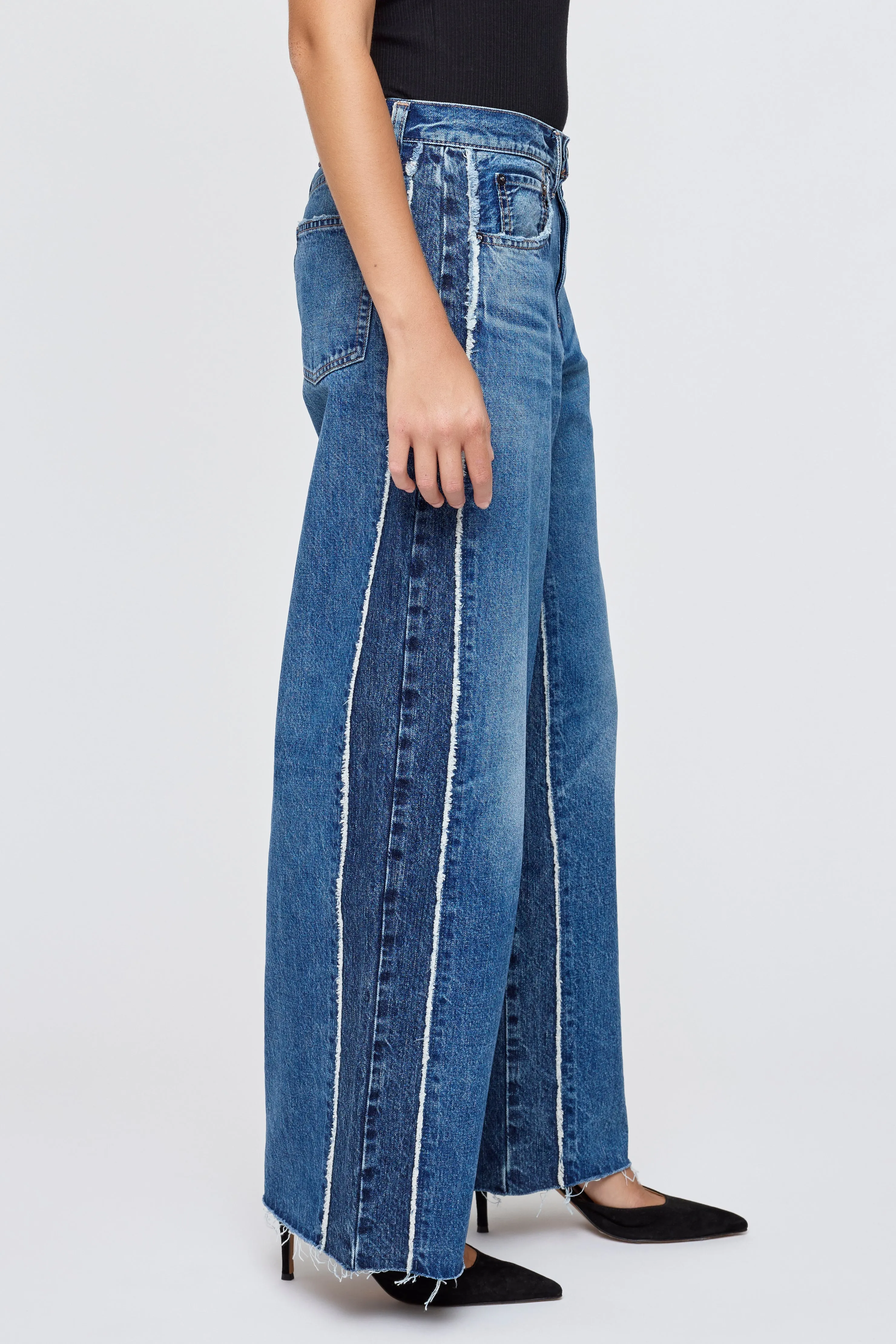 TAHITI TWO-TONE WIDE PANTS sold by Moussy product image thumbnail 5