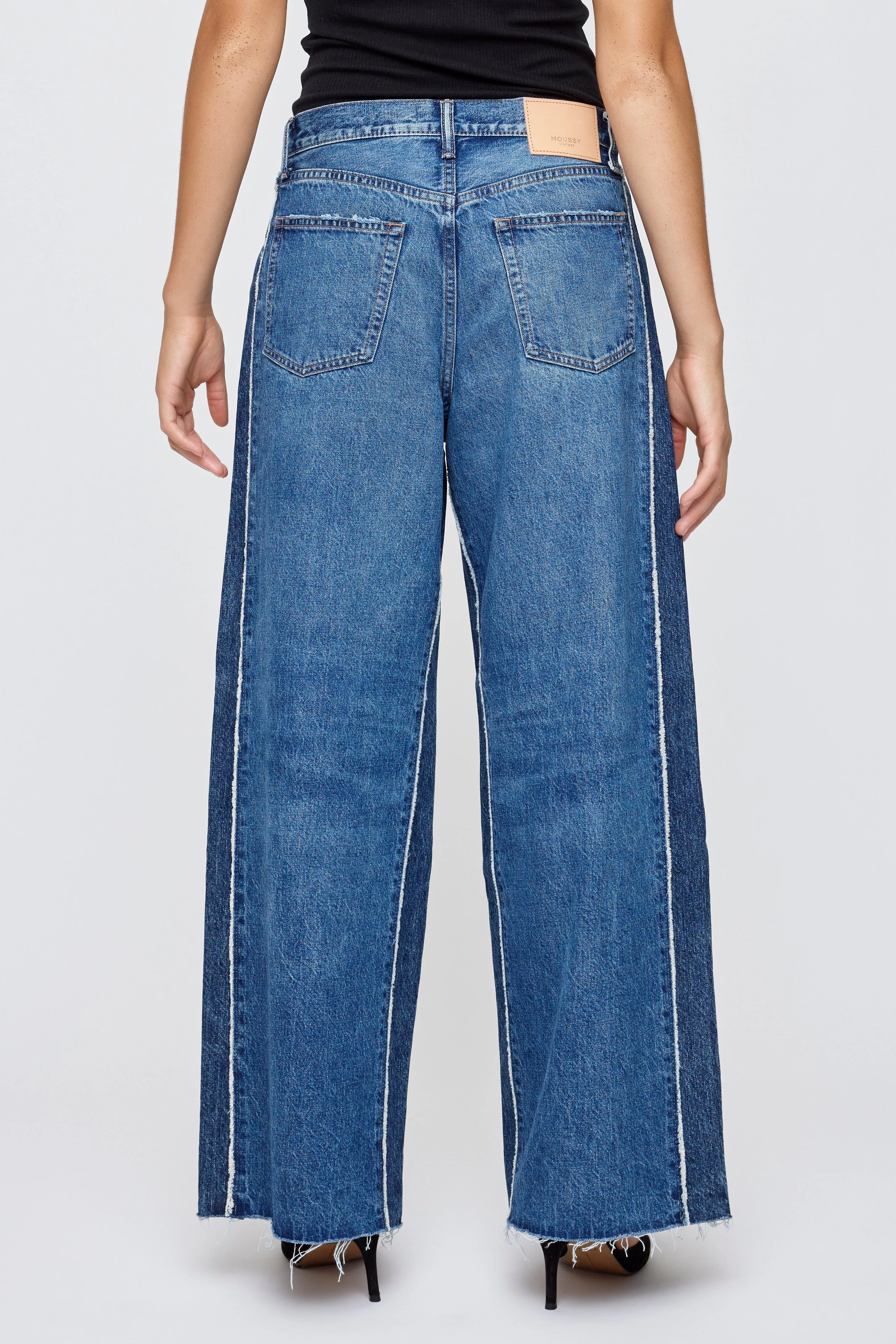 TAHITI TWO-TONE WIDE PANTS sold by Moussy product image thumbnail 3