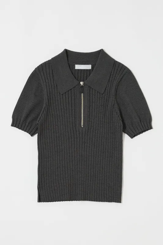 HALF ZIP CLASSIC POLO TOP sold by Moussy