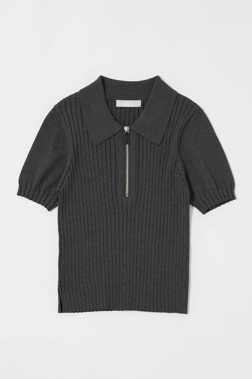 HALF ZIP CLASSIC POLO TOP sold by Moussy