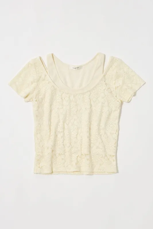 LAYERED LACE TOP sold by Moussy