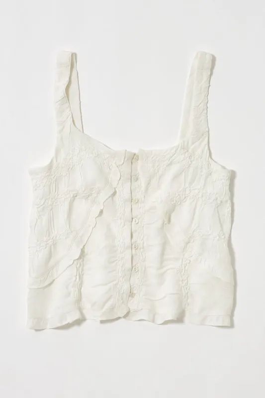 BUTTON UP SMOCKING CAMI made by Moussy